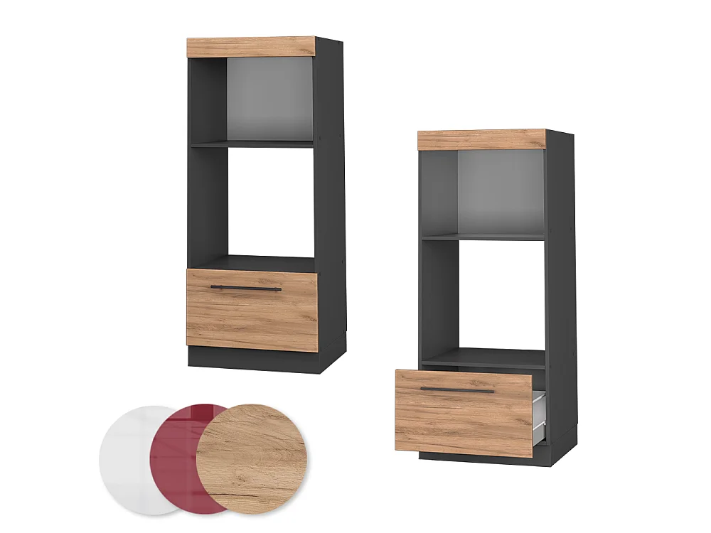 Armoire micro-ondes chêne de force doré 60x58.1x153.6 fame-line