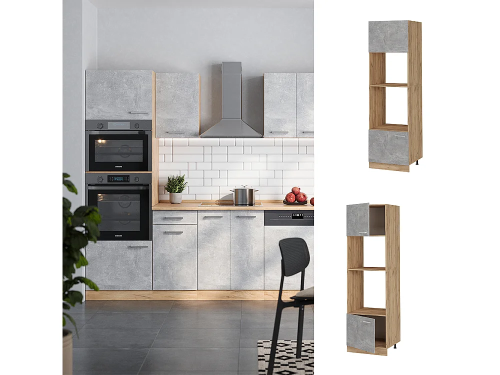 Szafka do mikrofalówki beton 60x57.2x206.8 r-line