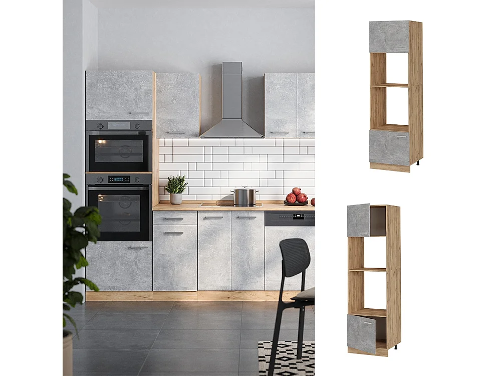 Armoire micro-ondes béton 60x57.2x206.8 r-line