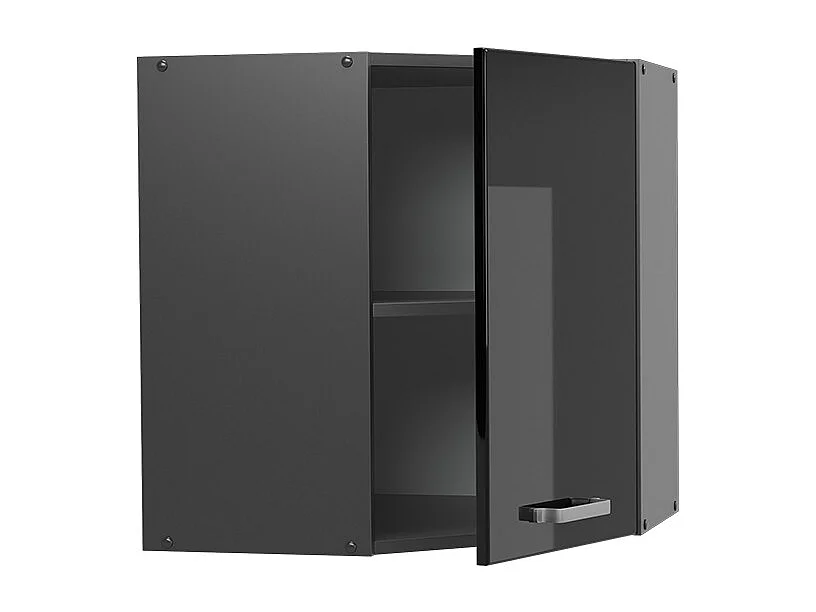 Elément haut de cuisine noir haute brillance 57x34.1x60 r-line