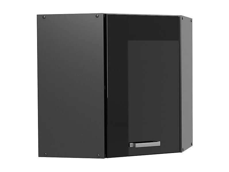 Elément haut de cuisine noir haute brillance 57x34.1x60 r-line