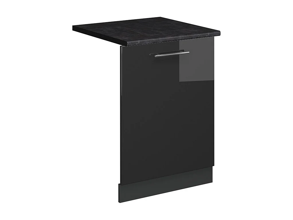 Façade de lave-vaisselle anthracite haute brillance 60x1.6x81.8 fame-line