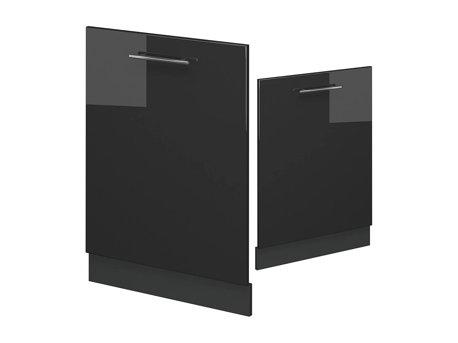 Façade de lave-vaisselle anthracite haute brillance 60x1.6x81.8 fame-line