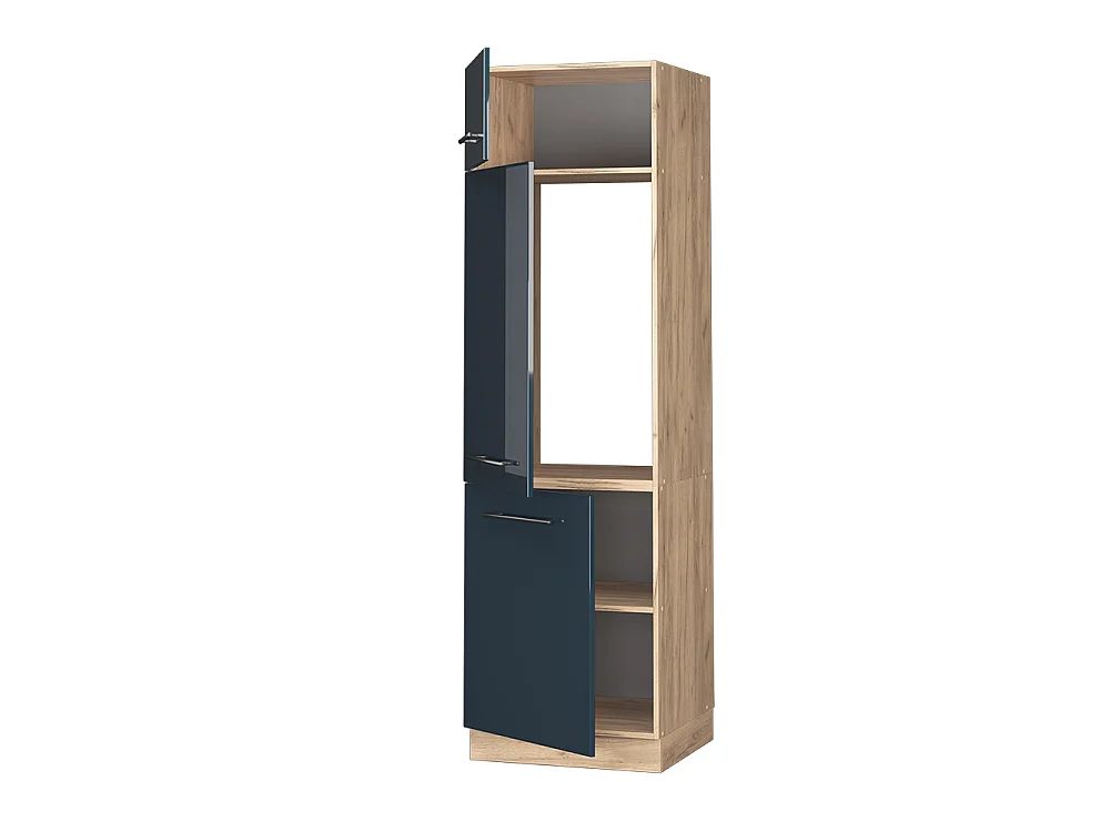 Armoire pour frigo bleu foncé brillant 60x58.1x206.8 fame-line