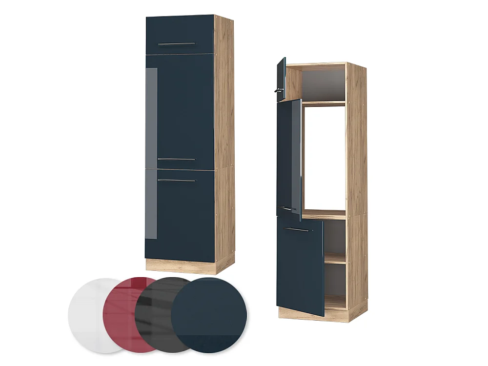 Armoire pour frigo bleu foncé brillant 60x58.1x206.8 fame-line