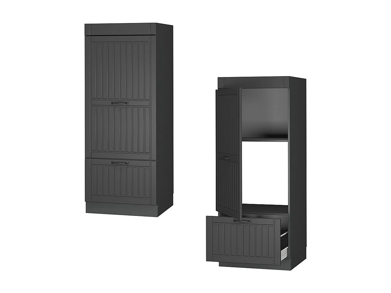 Armario para microondas gris oscuro 60x58.1x153.6 fame-line