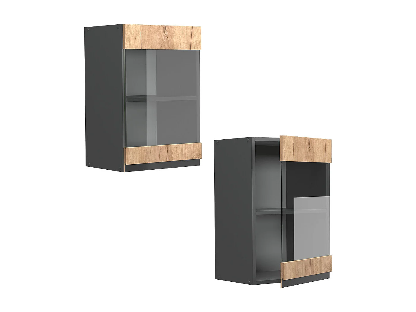 Armoire en verre chêne de force doré 40x31x60 r-line