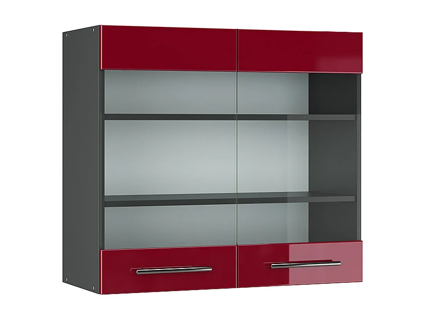 Armoire en verre rouge bordeaux haute brillance 80x34.1x72 fame-line