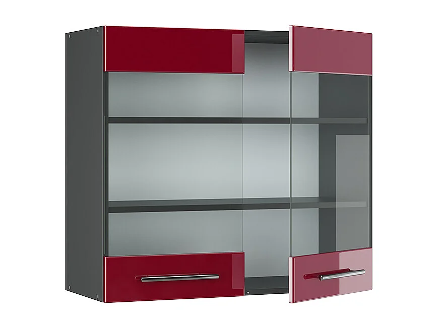 Armoire en verre rouge bordeaux haute brillance 80x34.1x72 fame-line