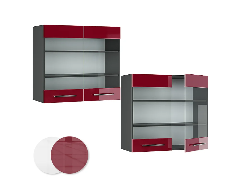 Mobile da cucina in vetro Bordeaux lucido 80x34.1x72 fame-line