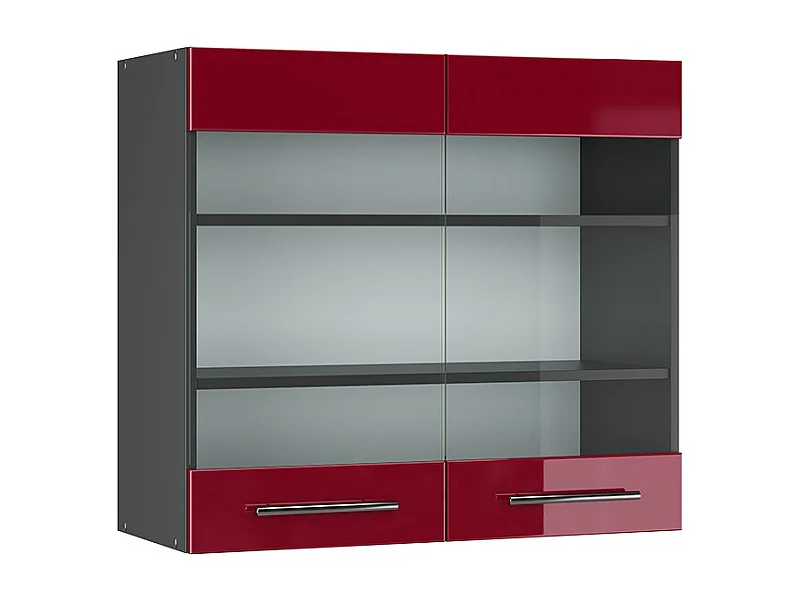 Armoire en verre rouge bordeaux haute brillance 80x34.1x72 fame-line