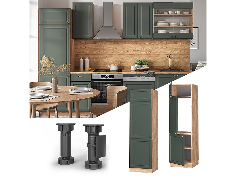 Armoire pour frigo vert or campagne 60x58.1x206.8 fame-line