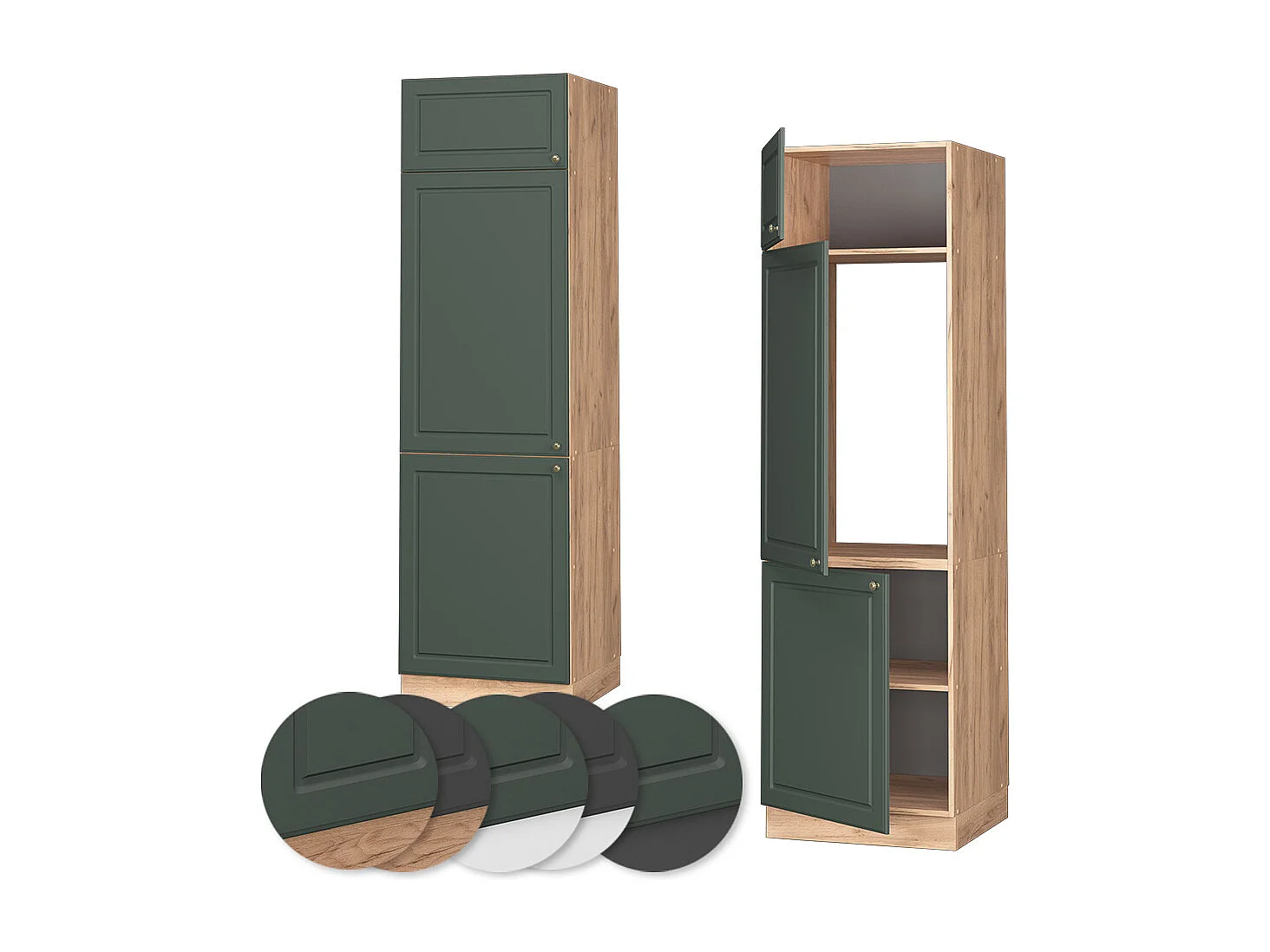 Armoire pour frigo vert or campagne 60x58.1x206.8 fame-line
