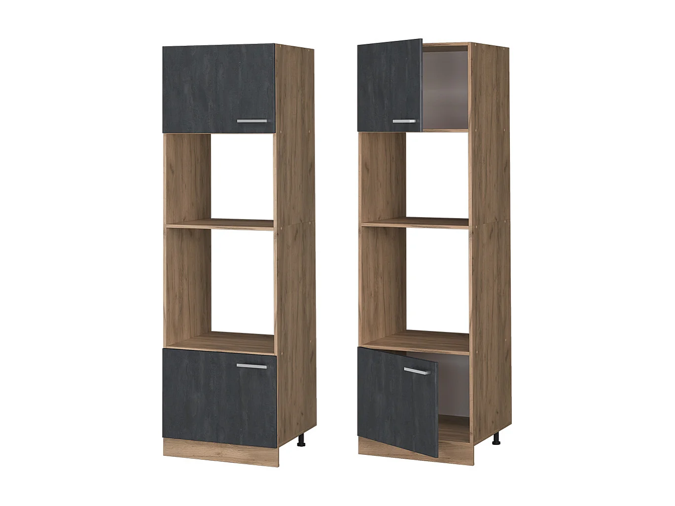 Armoire micro-ondes béton noir 60x57.2x206.8 r-line
