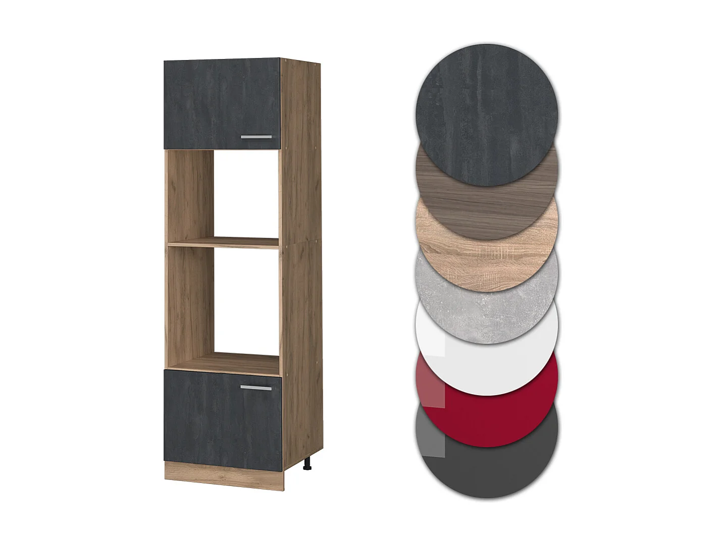 Armoire micro-ondes béton noir 60x57.2x206.8 r-line