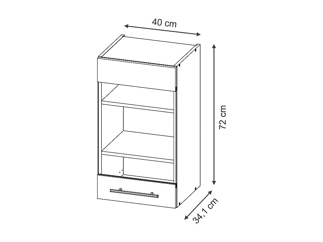 Armario de cocina con vidrio antracita alto brillo 40x34.1x72 fame-line