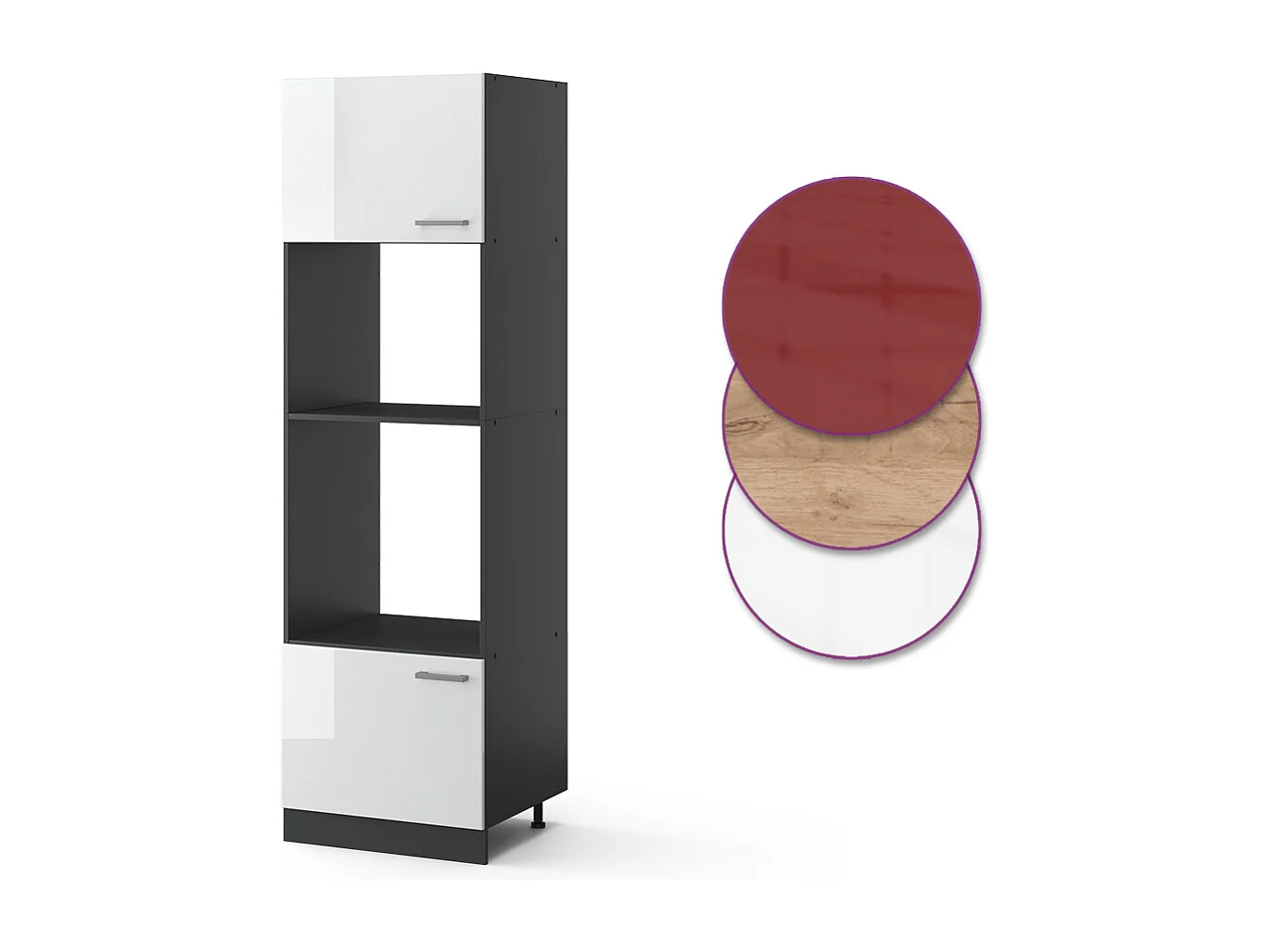 Szafka do mikrofalówki biały wysoki połysk 60x57.2x206.8 r-line