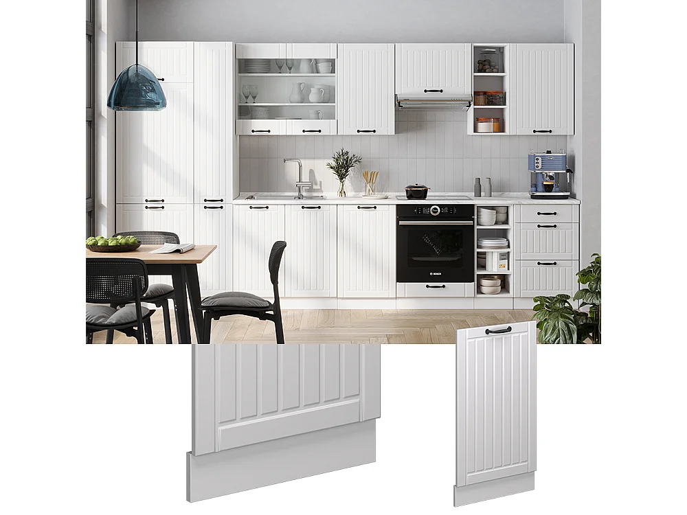 Façade de lave-vaisselle blanc campagne 45x1.6x81.8 fame-line