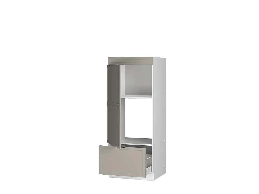 Armoire haute grisbeige/blanc 60x58.1x153.6 fame-line