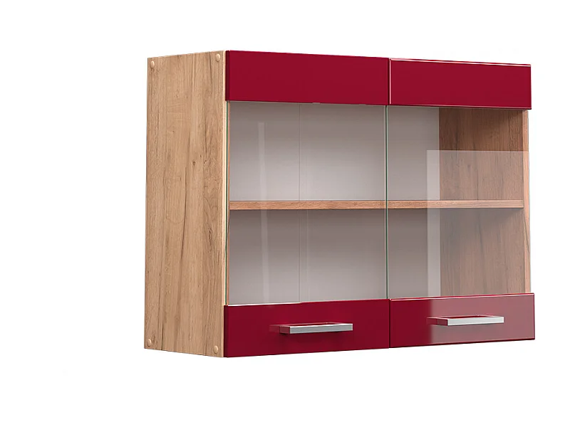 Glazen keukenkast rode hoogglans 80x31x60 r-line