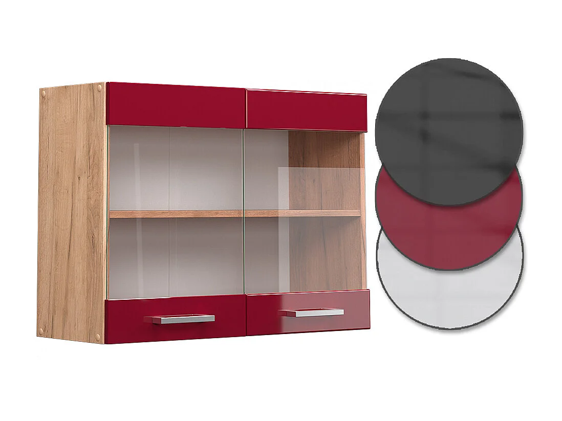 Armoire en verre rouge brillant 80x31x60 r-line