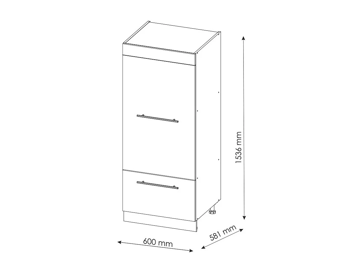 Szafka do mikrofalówki antracyt wysoki połysk 60x58.1x153.6 fame-line