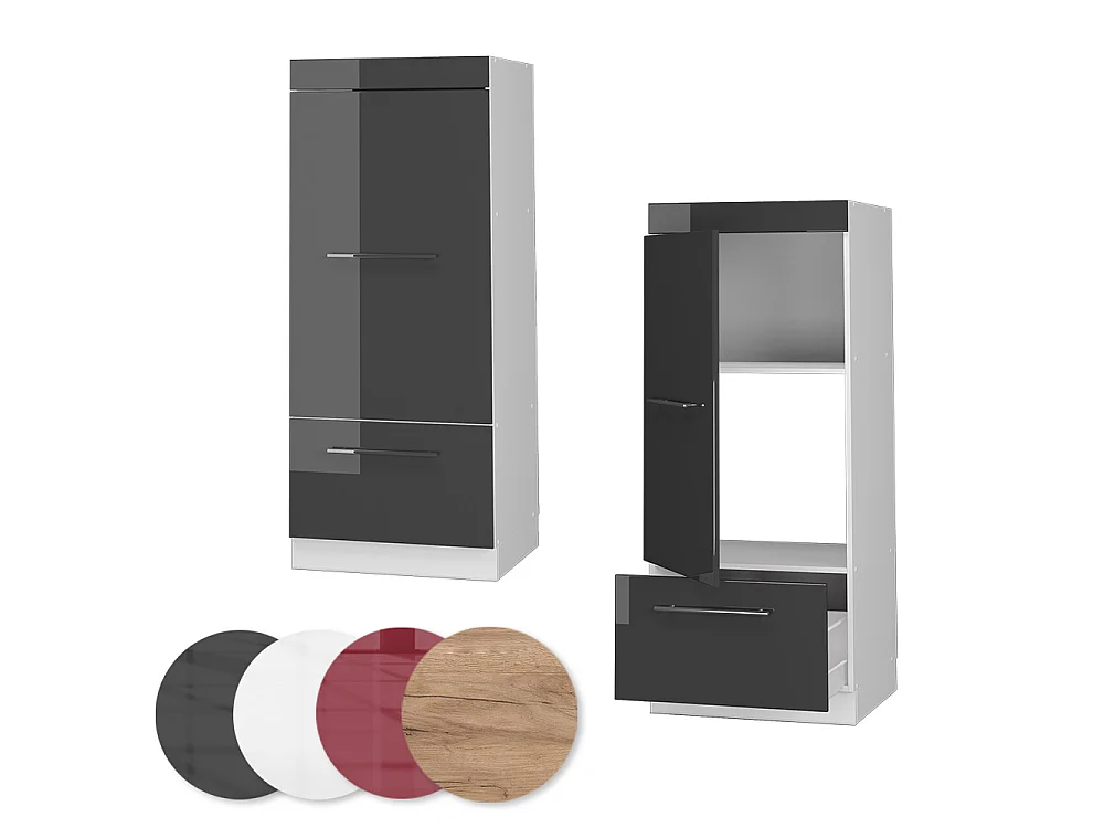 Armoire haute anthracite haute brillance/blanc 60x58.1x153.6 fame-line
