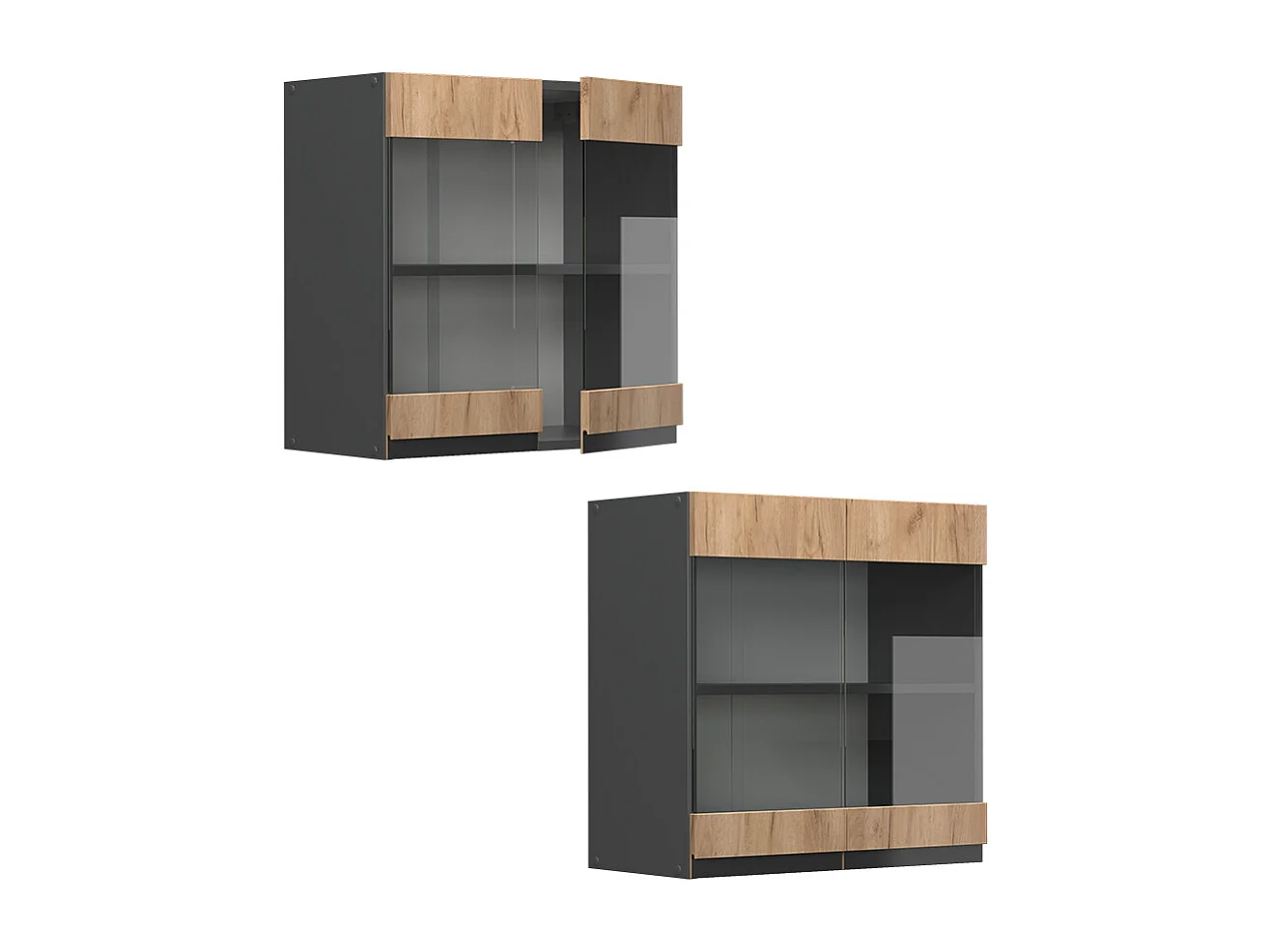 Armario de cocina con vidrio roble dorado 60x31x60 r-line