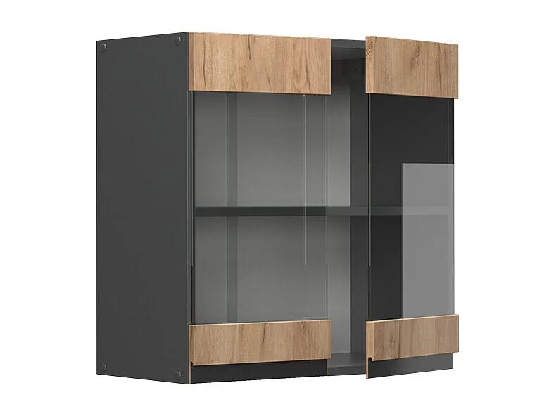 Armoire en verre chêne de force doré 60x31x60 r-line