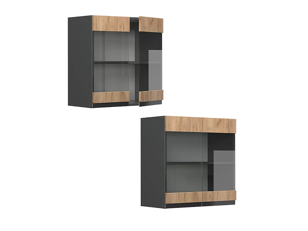 Küchenglasschrank goldkraft eiche 60x31x60 r-line