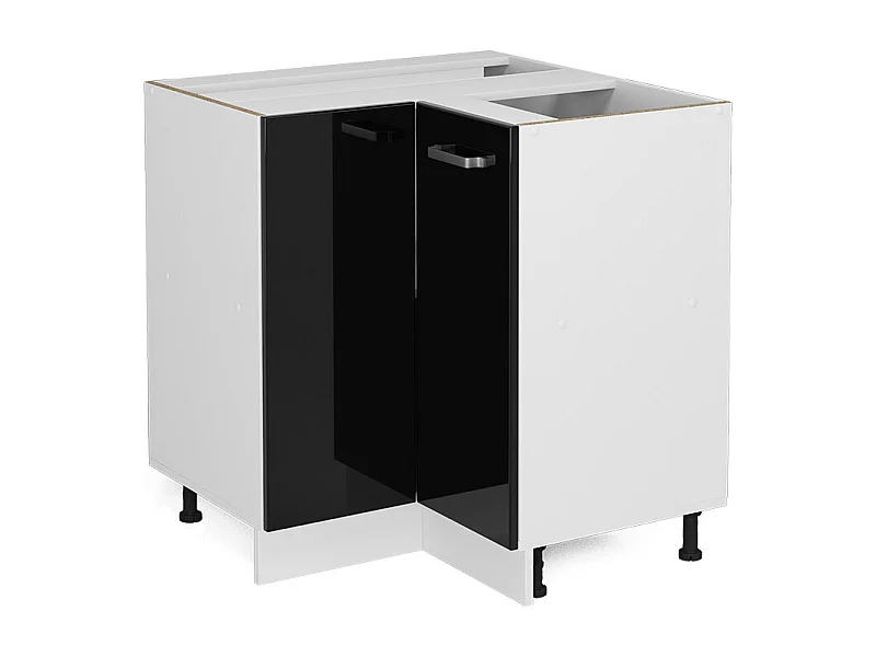Mobile ad angolo cucina nero lucido 75.6x46x81.6 r-line