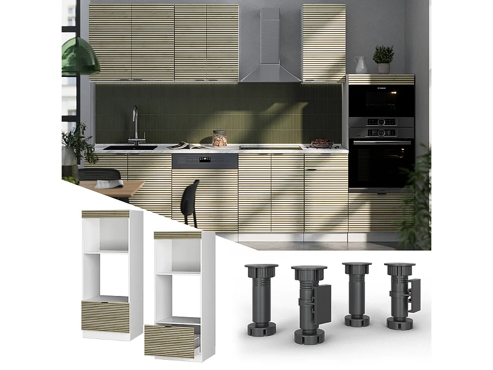 Armoire micro-ondes panneau en chêne 60x58.1x153.6 fame-line