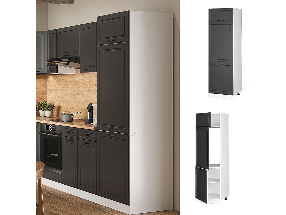 Armoire pour frigo anthracite campagne 60x57.2x206.8 r-line