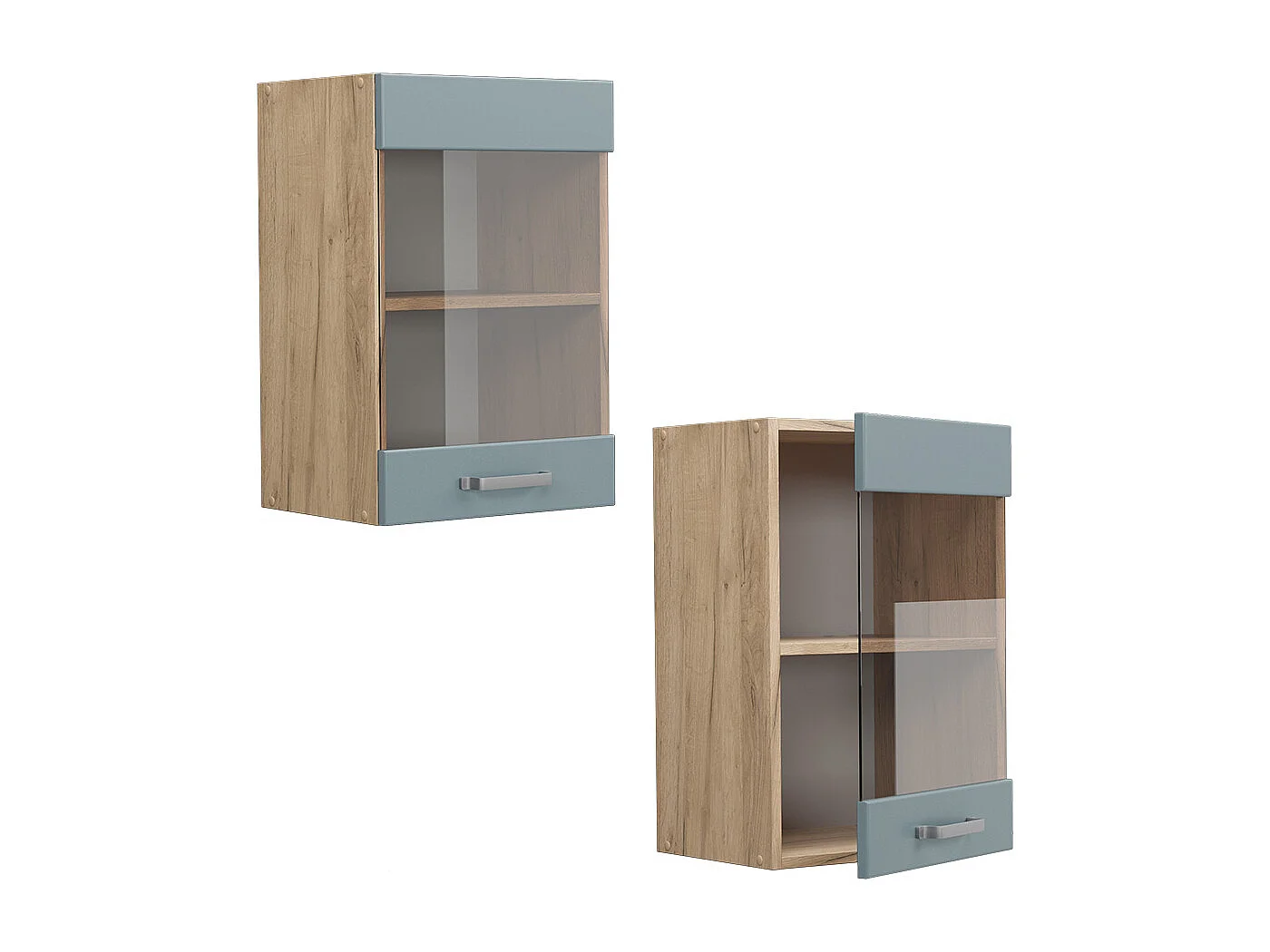 Armoire en verre bleu-gris 40x31x60 r-line