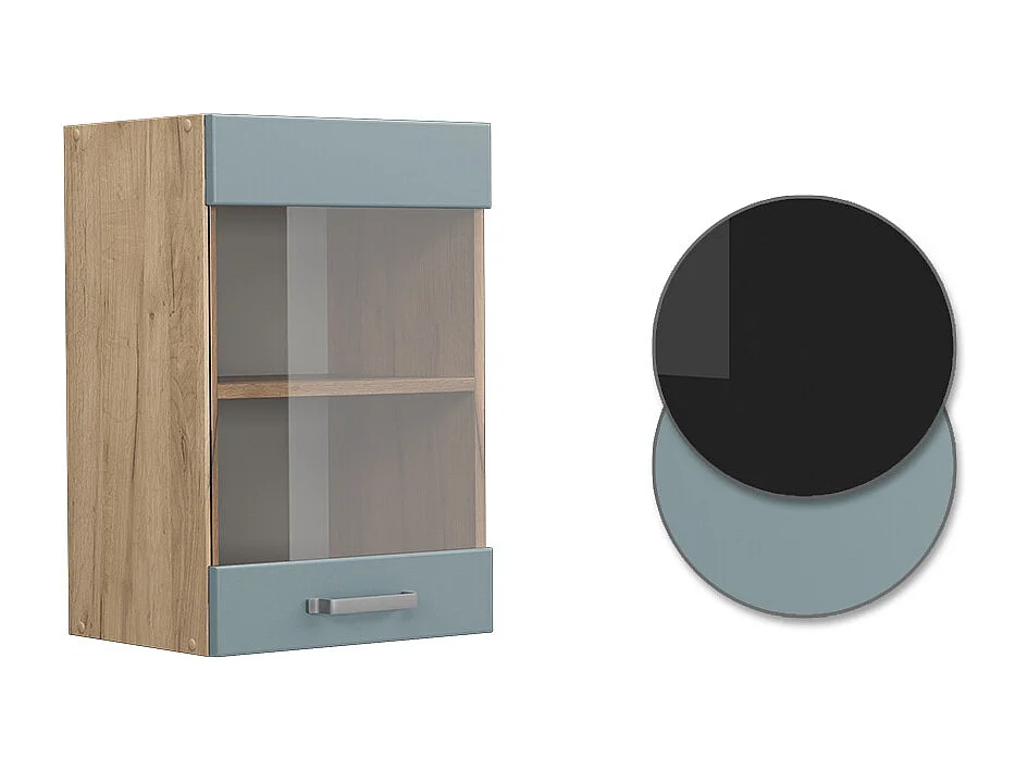 Armoire en verre bleu-gris 40x31x60 r-line