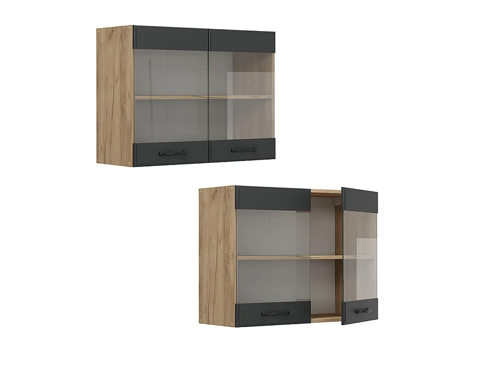 Köksglasskåp antracit hus på landet 80x31x60 r-line