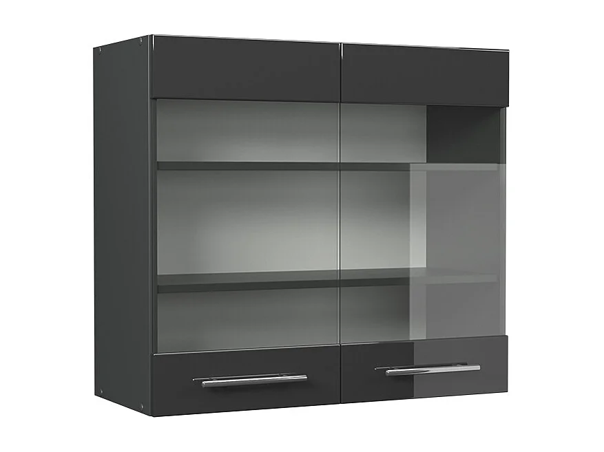 Armoire en verre anthracite haute brillance 80x34.1x72 fame-line