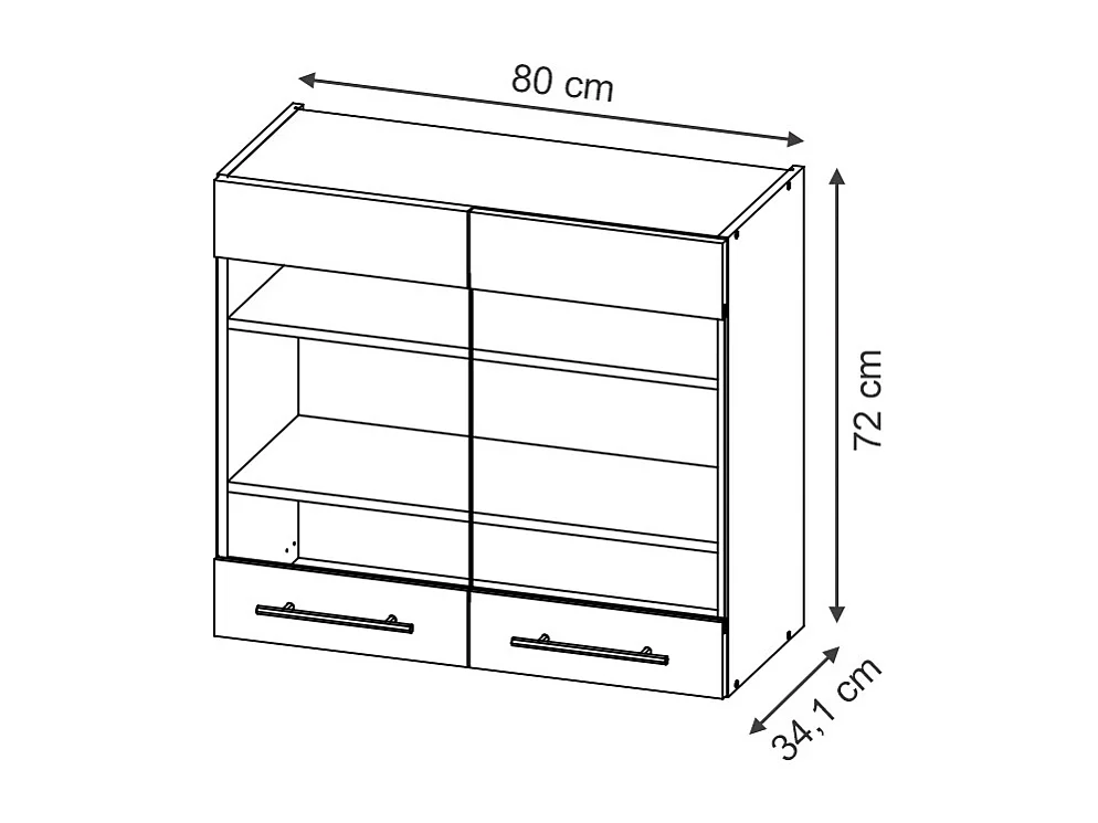 Armoire en verre anthracite haute brillance 80x34.1x72 fame-line