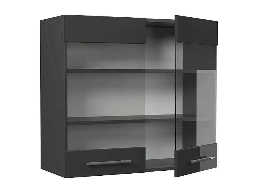 Armoire en verre anthracite haute brillance 80x34.1x72 fame-line