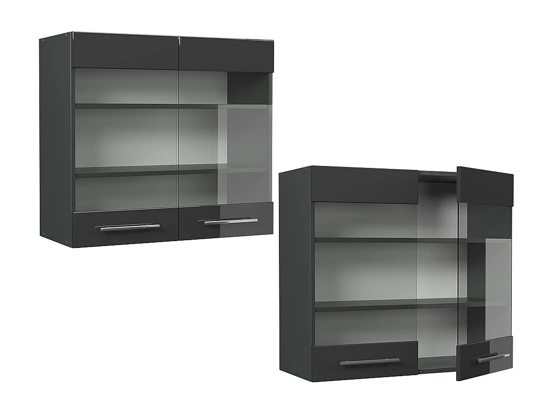 Armoire en verre anthracite haute brillance 80x34.1x72 fame-line