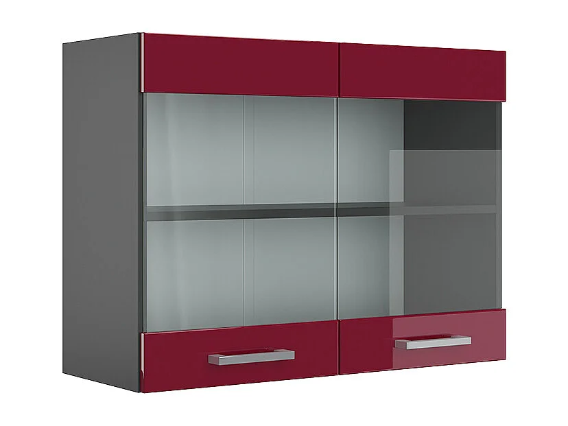 Armoire en verre rouge brillant 80x31x60 r-line