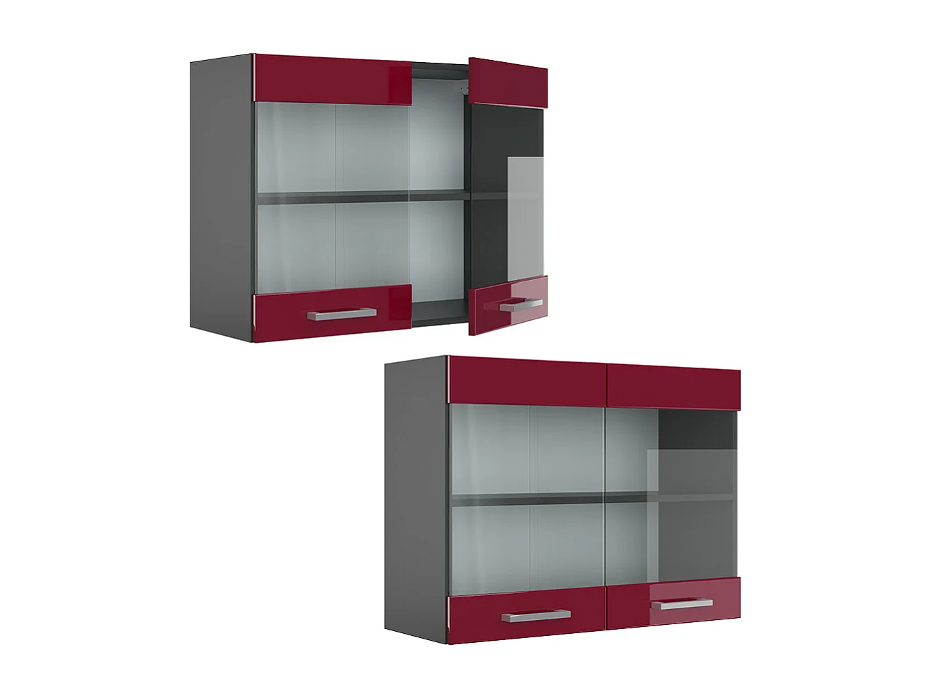 Armoire en verre rouge brillant 80x31x60 r-line