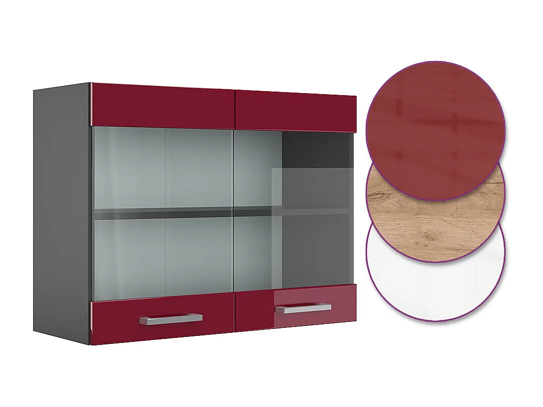 Armoire en verre rouge brillant 80x31x60 r-line