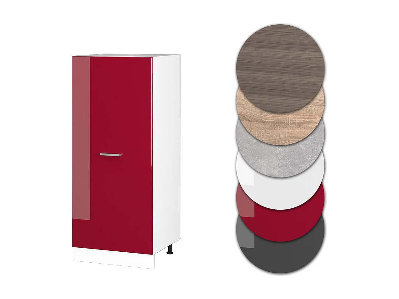 Armario alto rojo de alto brillo 60x57x143 r-line