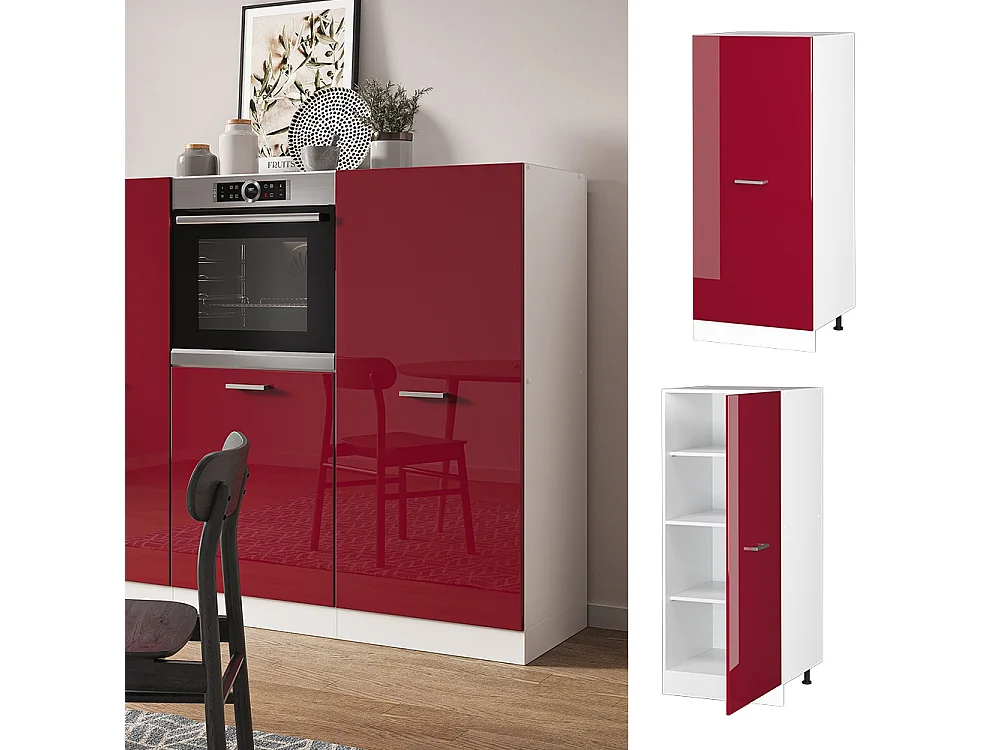 Tall cabinet red high gloss 60x57x143 r-line