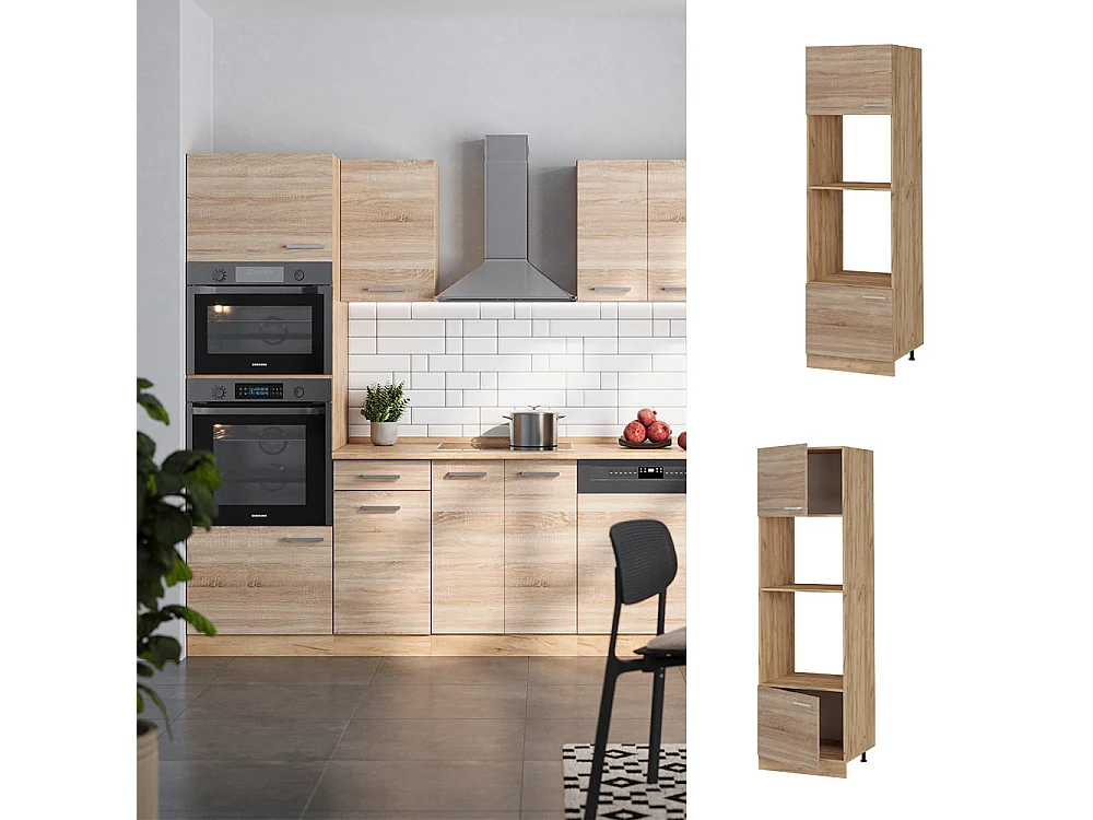 Armoire micro-ondes sonoma 60x57.2x206.8 r-line