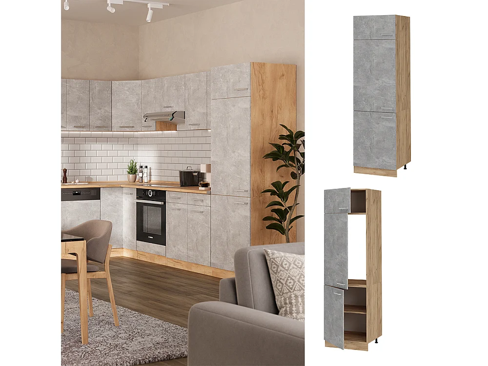 Armoire pour frigo béton 60x57.2x206.8 r-line