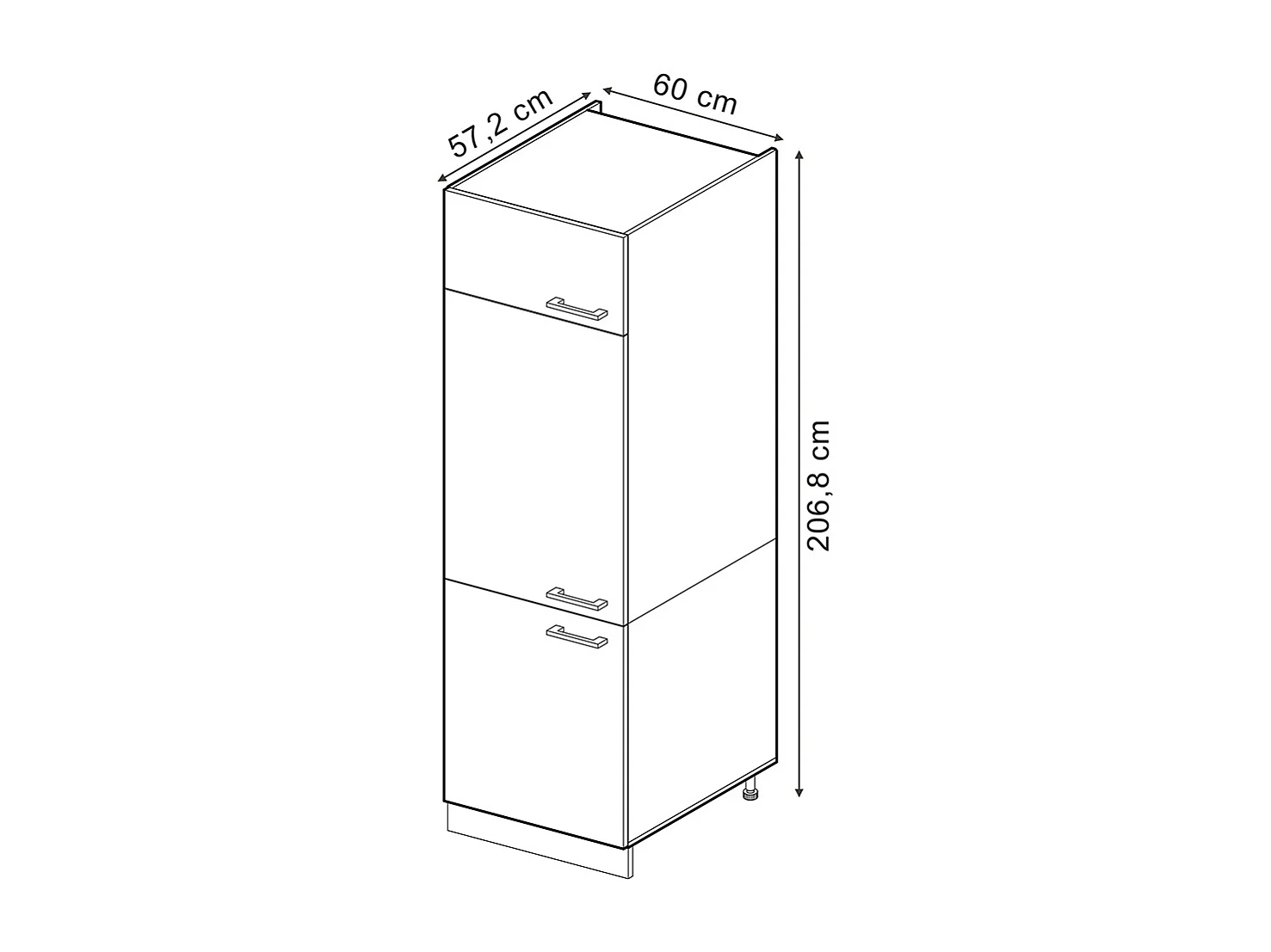 Armoire pour frigo béton 60x57.2x206.8 r-line