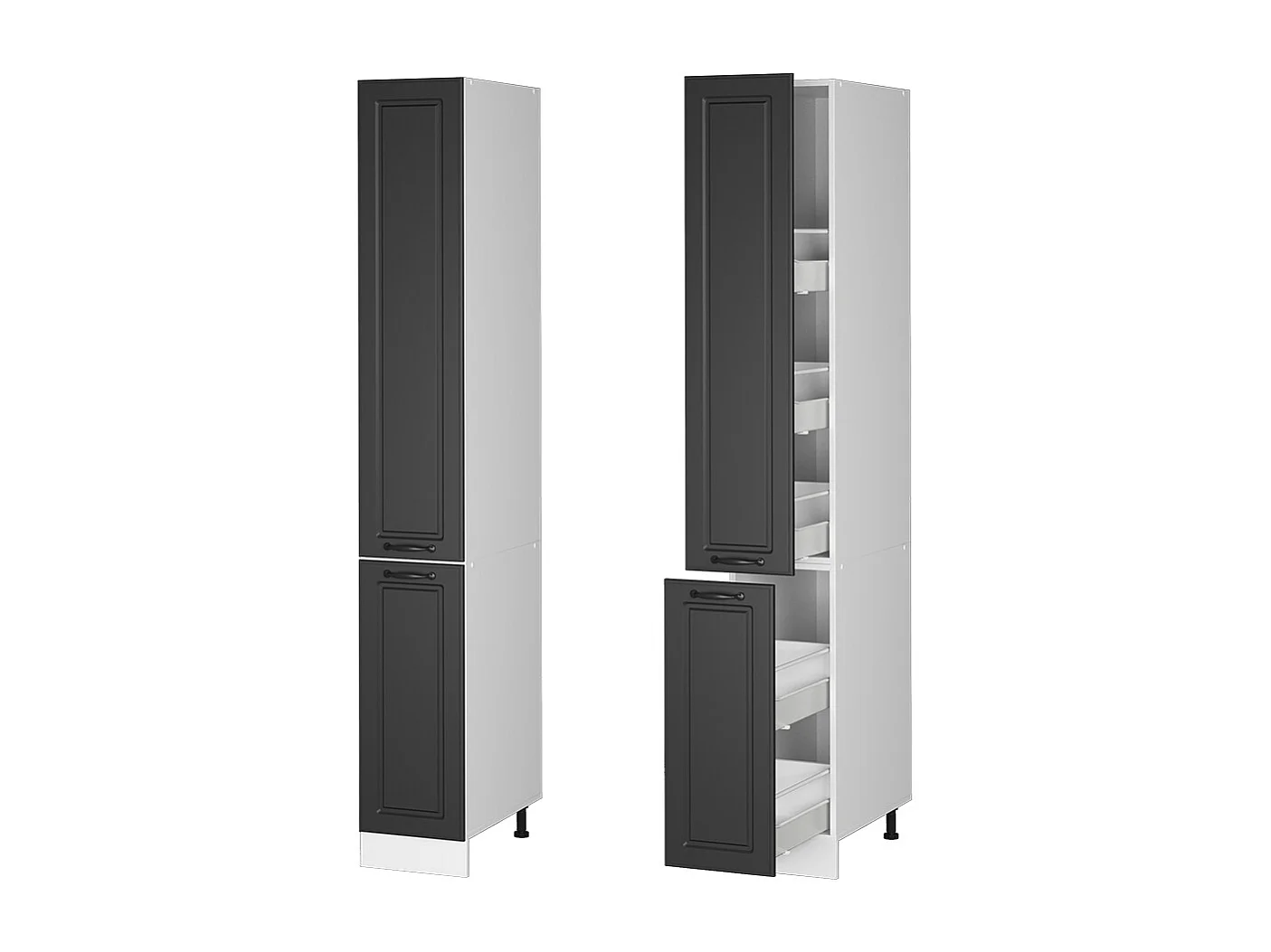 Meuble haute de cuisine anthracite campagne 30x57.2x206.8 r-line