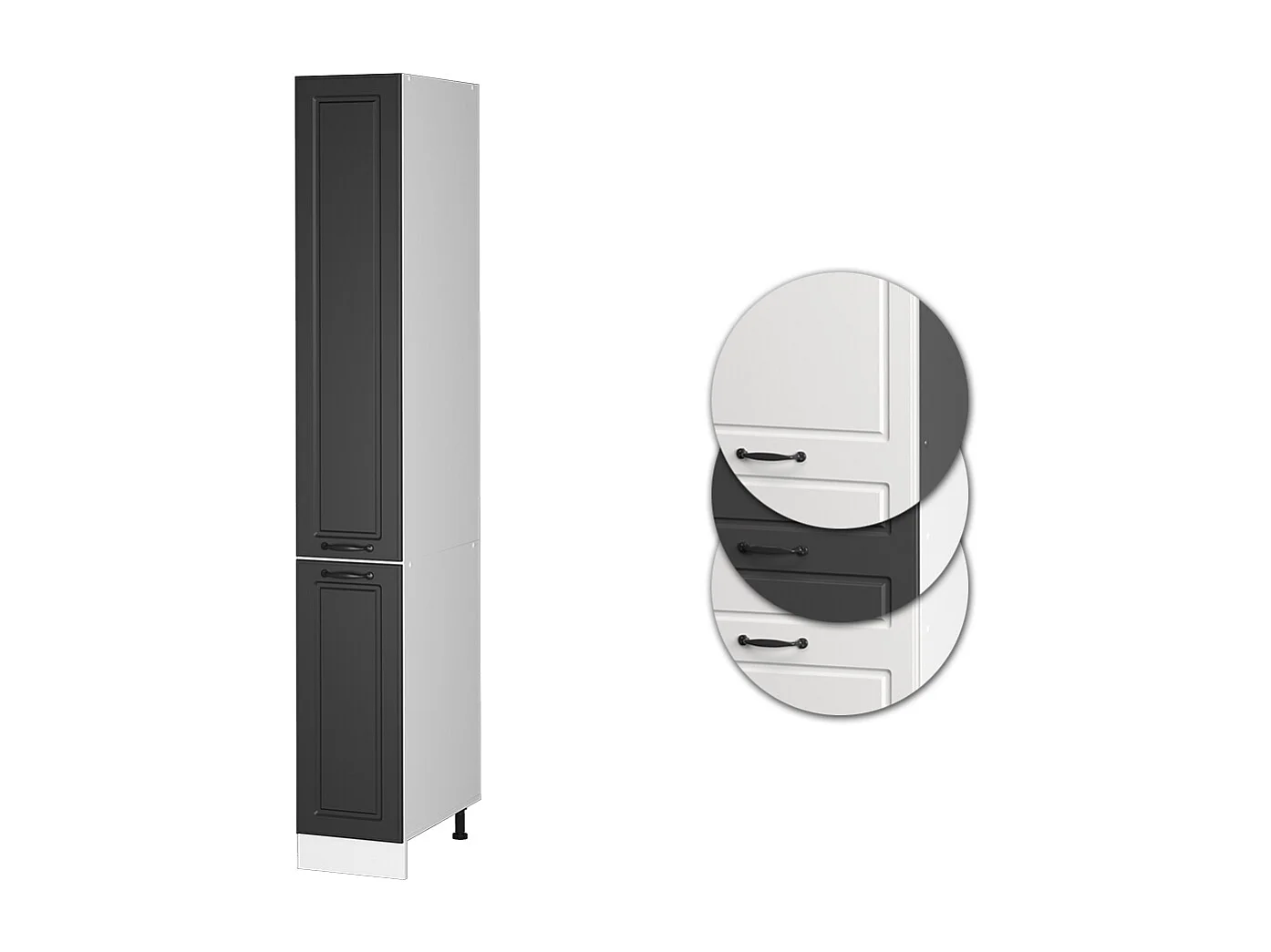 Meuble haute de cuisine anthracite campagne 30x57.2x206.8 r-line